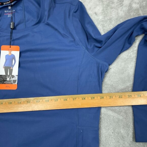 Spyder Active Womens Blue Long Sleeve Performance Shirt XXL NWT  6478 - Picture 8 of 9